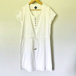 Blanc Du Nil Dress Size T3 Large White Cotton Gauze Drawstring Beach Resort